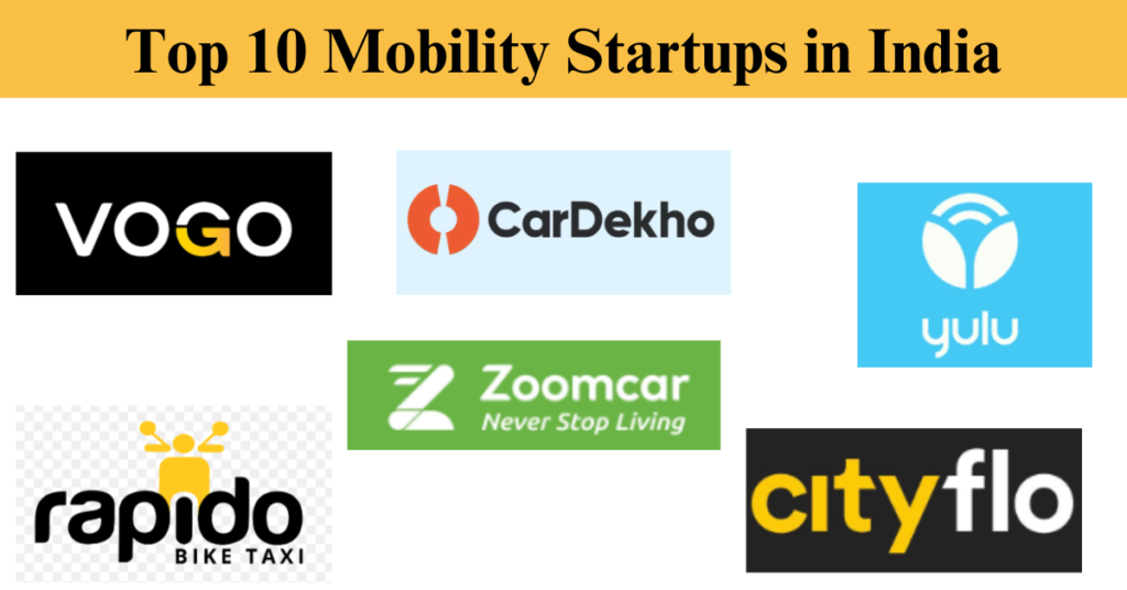 top 10 mobility startups in India