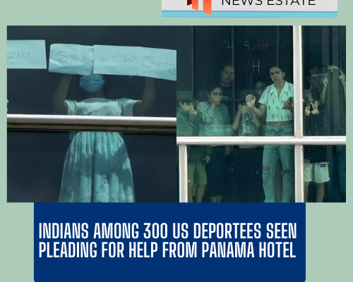 Indians Among 300 US Deportees Seen Pleading for Help from Panama Hotel