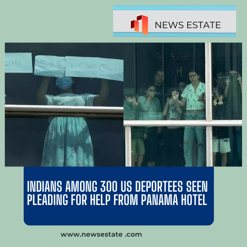 Indians Among 300 US Deportees Seen Pleading for Help from Panama Hotel