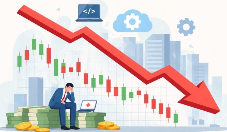 Stock market decline illustration