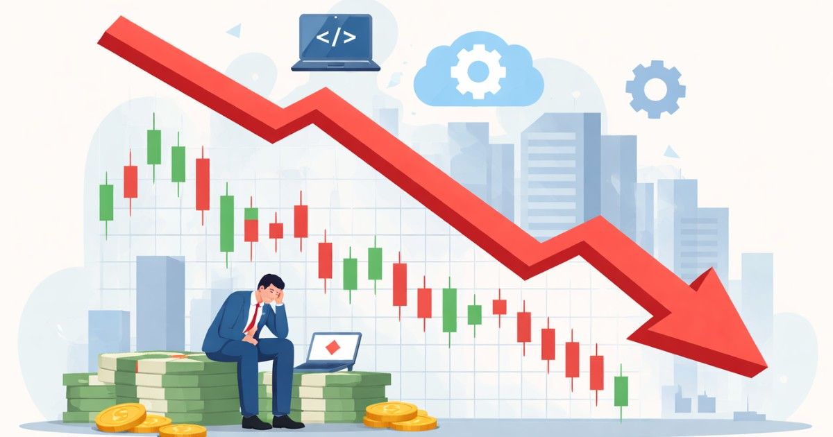 Stock market decline illustration