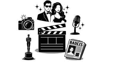 Minimal editorial illustration representing trending celebrity stories and major entertainment news of the week.