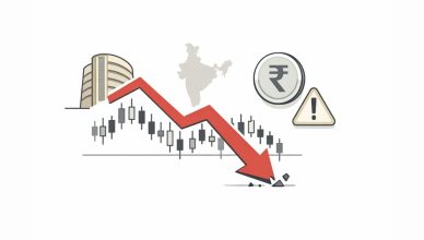Indian stock market crash today with Sensex and Nifty falling sharply
