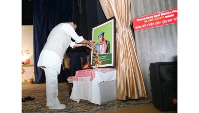 Assam Chief Minister Himanta Biswa Sarma pays tribute to Bodo leader Upendranath Brahma on Chatra Divas in Guwahati