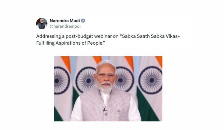 Prime Minister Narendra Modi addressing a post-budget webinar on Sabka Saath Sabka Vikas – Fulfilling Aspirations of People