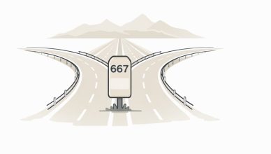 Minimal vector illustration of a highway road with directional sign symbolizing the Major Delhi–Katra expressway and long-distance travel infrastructure