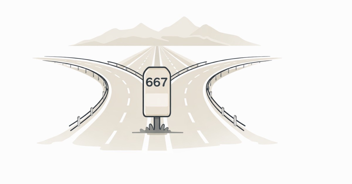 Minimal vector illustration of a highway road with directional sign symbolizing the Major Delhi–Katra expressway and long-distance travel infrastructure