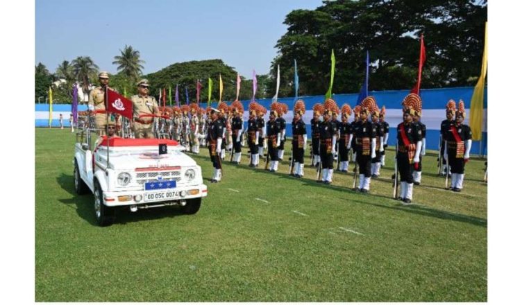 Odisha Police 91st Foundation Day parade in Cuttack with DGP Yogesh Bahadur Khurania addressing officers and highlighting achievements