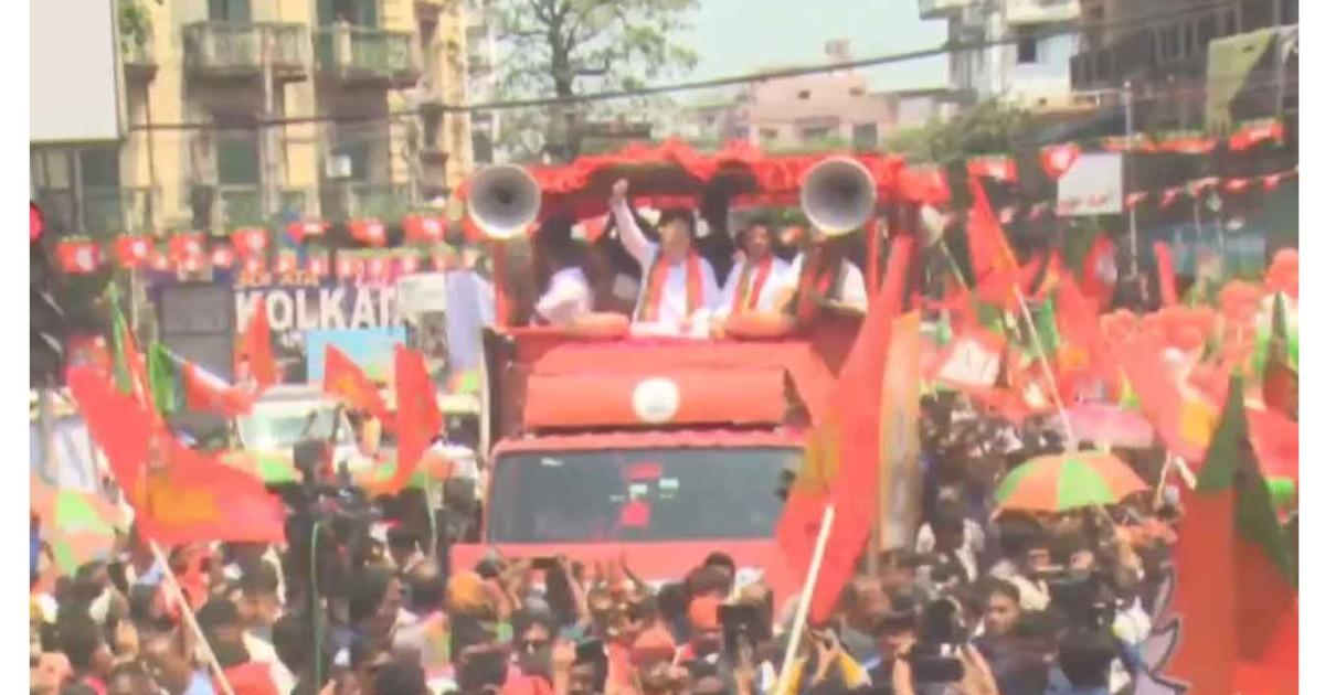 Amit Shah leads BJP roadshow in Kolkata with Suvendu Adhikari ahead of Bhabanipur nomination filing