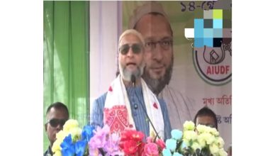 Asaduddin Owaisi addressing election rally in Assam urging Miya community to support AIUDF and criticising BJP and Congress