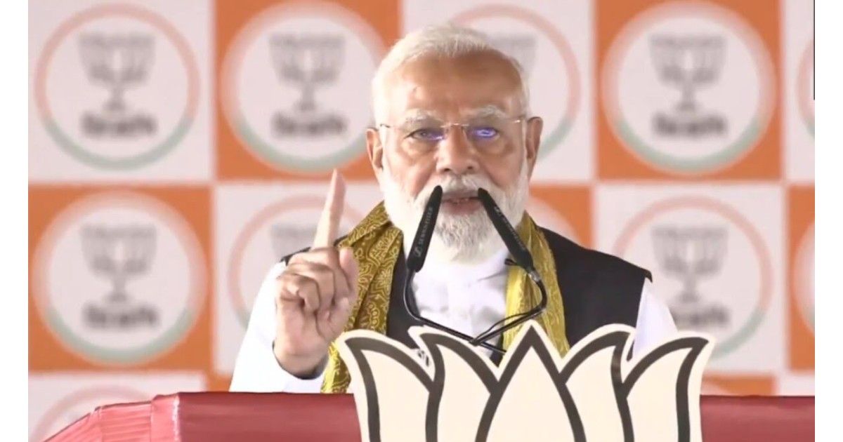 Prime Minister Narendra Modi addressing a political rally in Haldia West Bengal focusing on investment jobs and governance issues