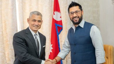 US Assistant Secretary Samir Paul Kapoor meeting RSP Chairman Ravi Lamichhane in Kathmandu during Nepal visit