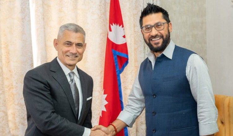 US Assistant Secretary Samir Paul Kapoor meeting RSP Chairman Ravi Lamichhane in Kathmandu during Nepal visit