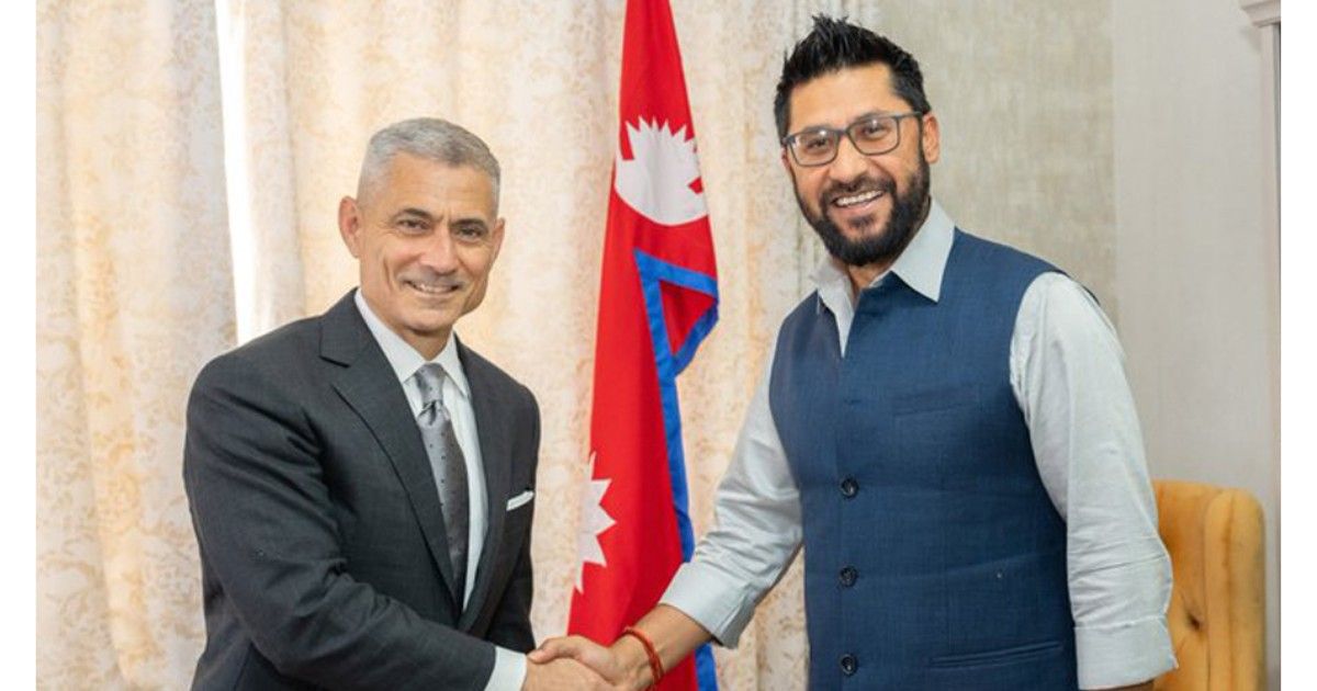 US Assistant Secretary Samir Paul Kapoor meeting RSP Chairman Ravi Lamichhane in Kathmandu during Nepal visit