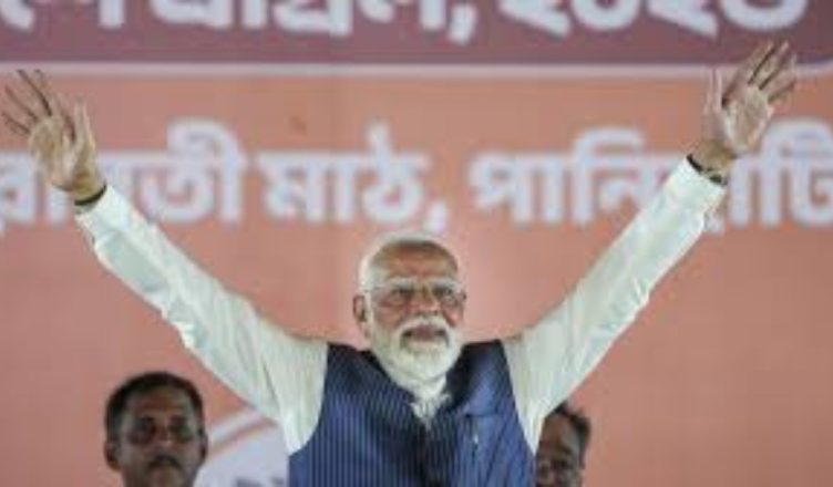 Prime Minister Narendra Modi addressing a public rally in Dum Dum after the first phase of West Bengal Assembly elections, highlighting political claims and campaign issues