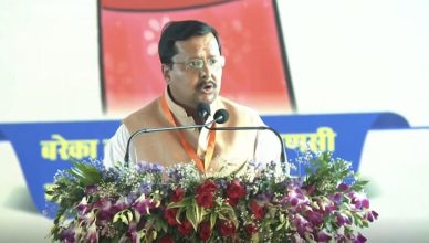 BJP leader Nitin Nabin addressing a women’s empowerment event in Varanasi highlighting government schemes for women under Prime Minister Narendra Modi