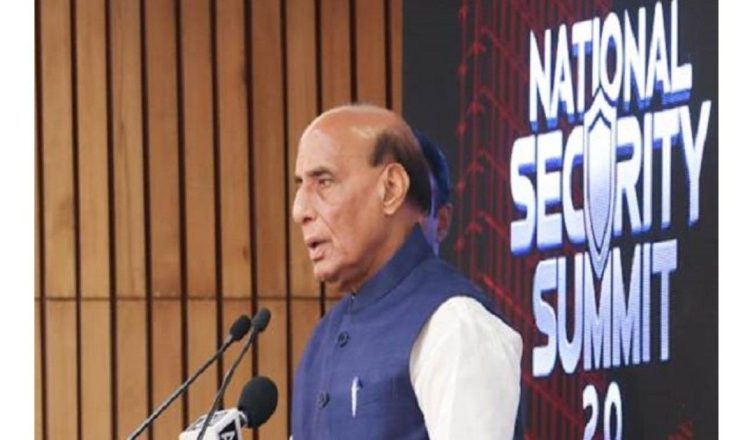 Defence Minister Rajnath Singh addressing national security summit on Operation Sindoor and India’s anti-terror stance