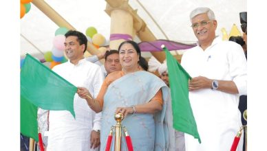 Devotees boarding special train for Somnath Swabhiman Parva Yatra at Safdarjung Railway Station in Delhi