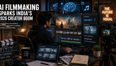 Indian digital creators using AI filmmaking tools for video production and virtual cinema creation