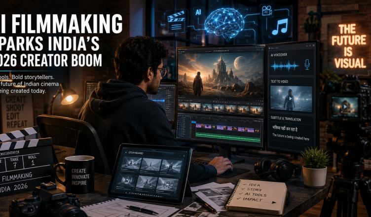 Indian digital creators using AI filmmaking tools for video production and virtual cinema creation