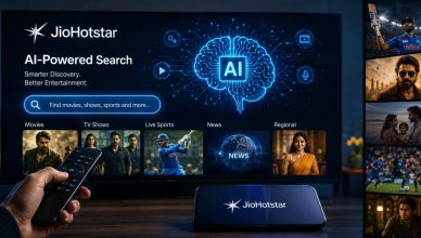 “JioHotstar AI-powered OTT search interface changing how Indian users discover movies, web series, and live sports content”