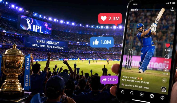 Fans celebrating during an IPL match as viral cricket moments dominate social media and digital entertainment trends in India
