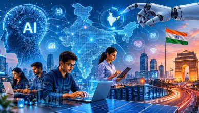 “India’s rapidly growing artificial intelligence ecosystem with startups, data centers, digital innovation, and AI-powered business transformation”