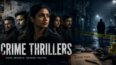 People watching dark crime thriller series on OTT platforms during nighttime binge streaming