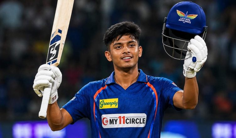 Young IPL cricketer celebrating after creating multiple records during a historic match performance