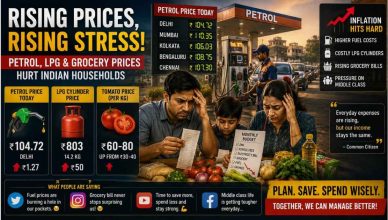 Petrol price today board at fuel station as Indian families worry about inflation and grocery price rise