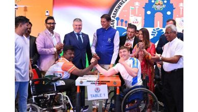 “Indian para arm wrestlers competing during a professional arm wrestling event ahead of the Brisbane 2032 Paralympic inclusion push”