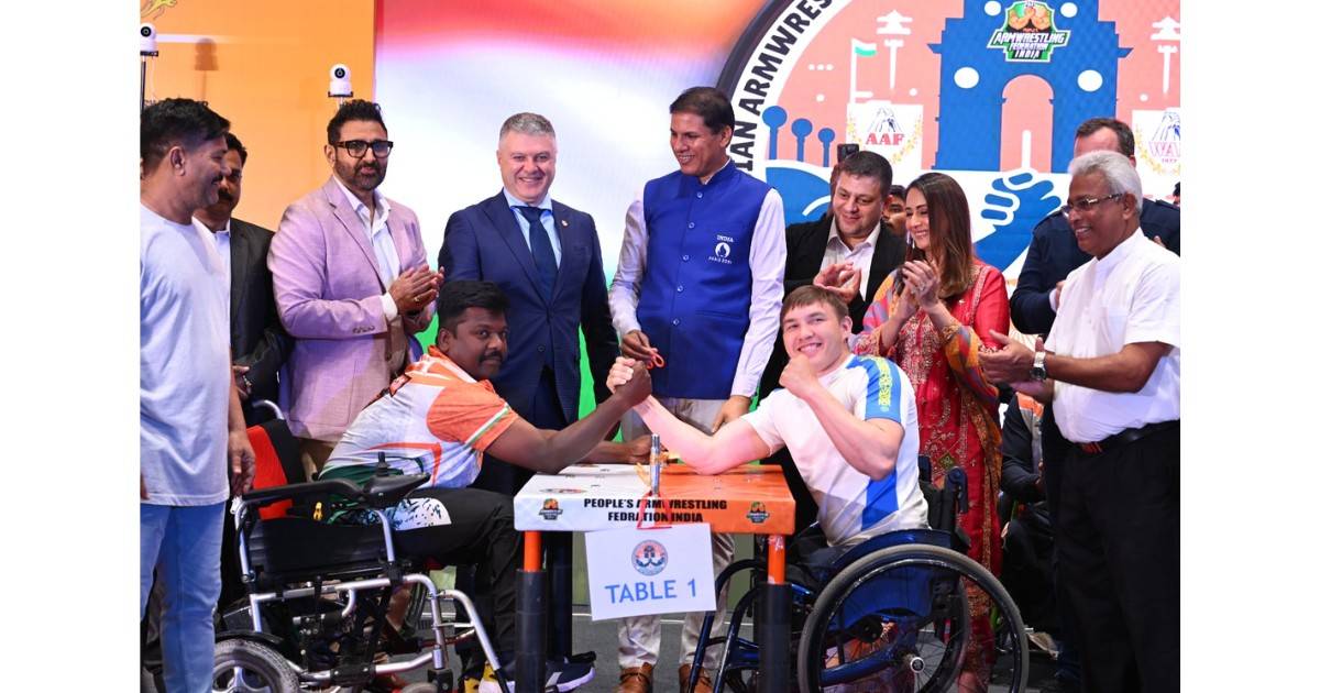 “Indian para arm wrestlers competing during a professional arm wrestling event ahead of the Brisbane 2032 Paralympic inclusion push”