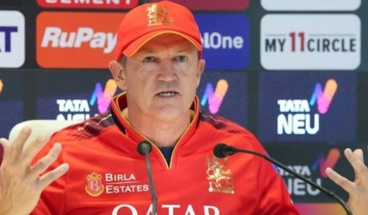 “RCB head coach Andy Flower reacts during IPL 2026 match against Mumbai Indians in Raipur”