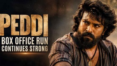 Ram Charan in a promotional still from Peddi as the film continues its strong theatrical run and attracts audiences across multiple regions.