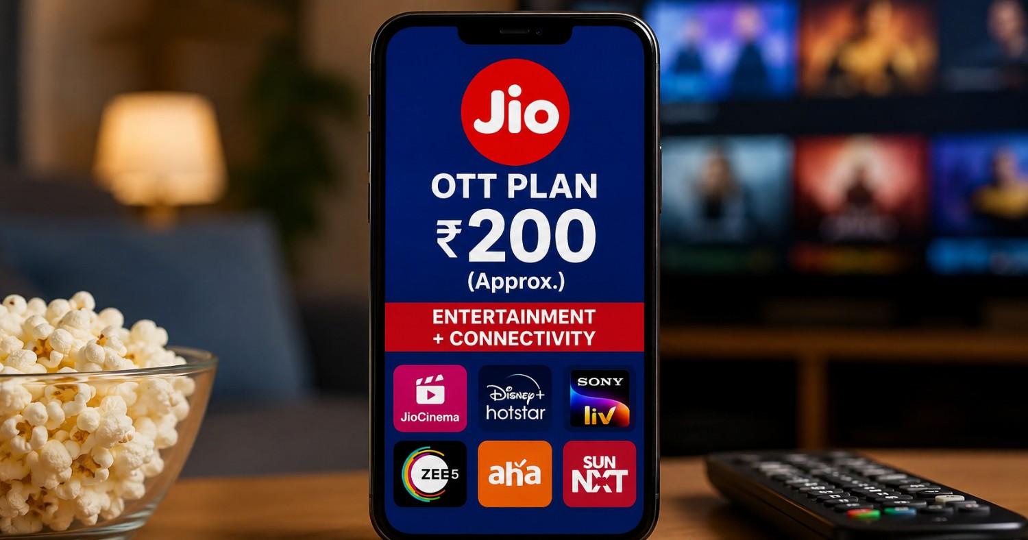 Jio OTT subscription plan priced around ₹200 offering access to streaming content and digital entertainment services for Indian users