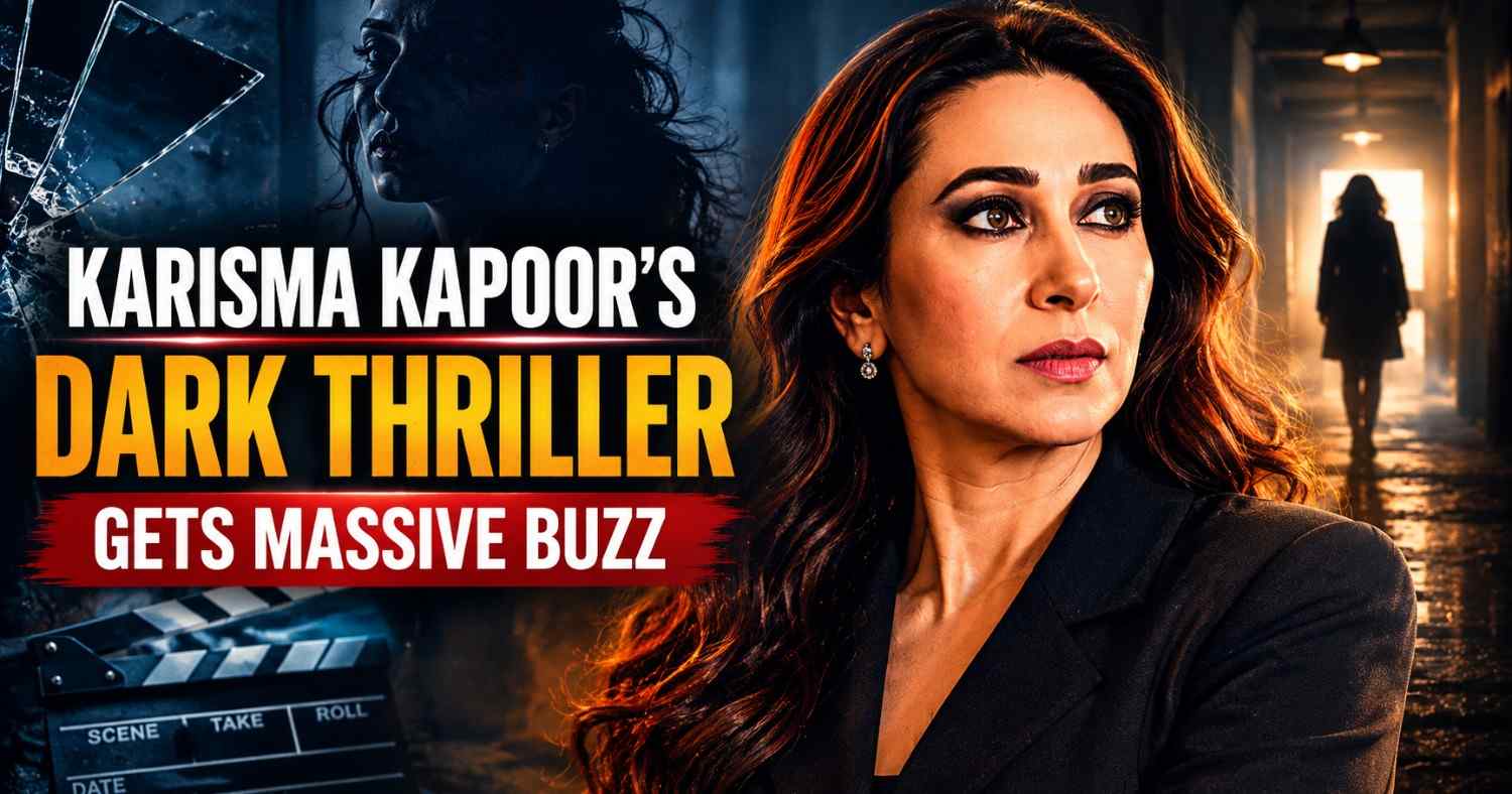 Karisma Kapoor in an intense promotional still from her upcoming dark thriller that is generating strong audience interest across streaming and film circles.