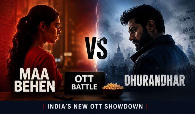 “Maa Behen and Dhurandhar OTT rivalry poster representing India’s growing streaming competition in 2026”