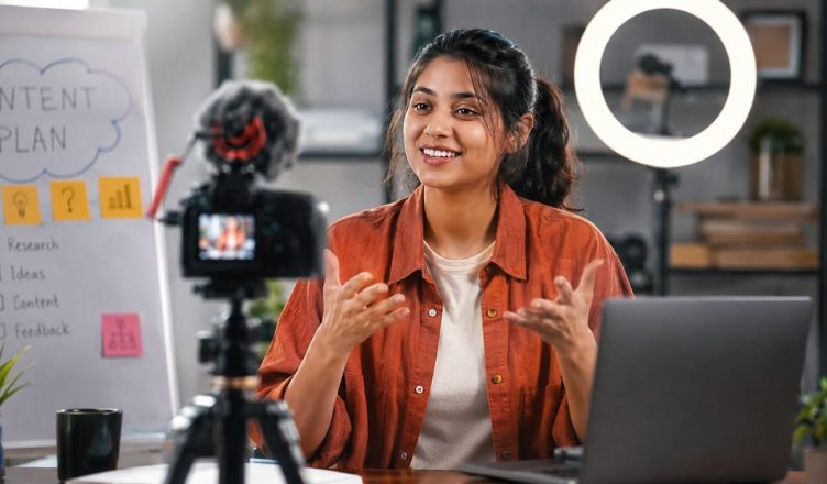 Indian digital content creators recording videos and producing online content as the country's creator economy enters a new growth phase driven by monetization, brands, and emerging platforms.