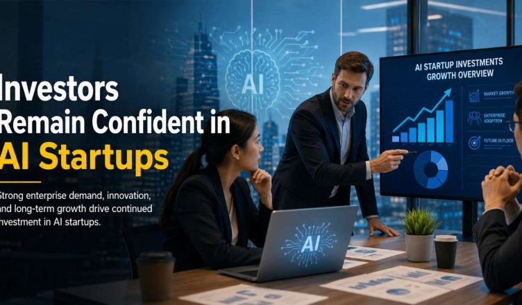 Investors and entrepreneurs discussing artificial intelligence startup growth, funding trends, and innovation opportunities in the technology sector.