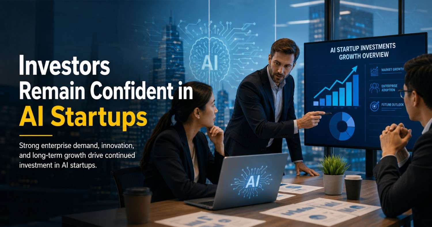 Investors and entrepreneurs discussing artificial intelligence startup growth, funding trends, and innovation opportunities in the technology sector.