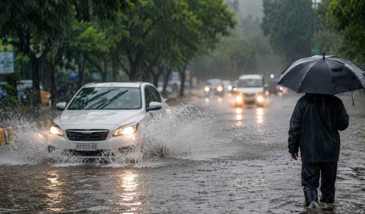 Heavy rainfall inundates roads and agricultural fields across multiple districts as authorities monitor flood risks and water levels.