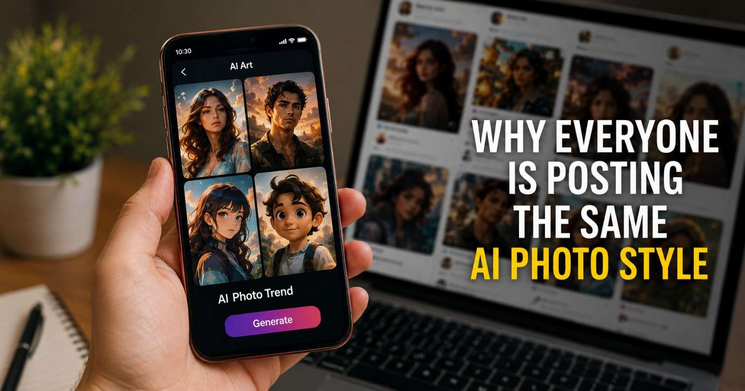 People sharing similar AI-generated portrait styles across social media platforms as concerns about creativity, originality, and digital trends grow.