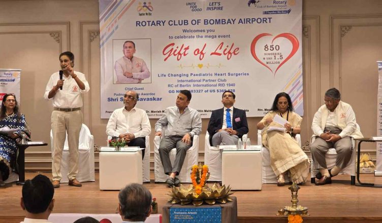 Legendary Cricketer Sunil Gavaskar Joins Rotary Club of Bombay Airport to Celebrate 850 Life Saving Heart Surgeries for Underprivileged Children